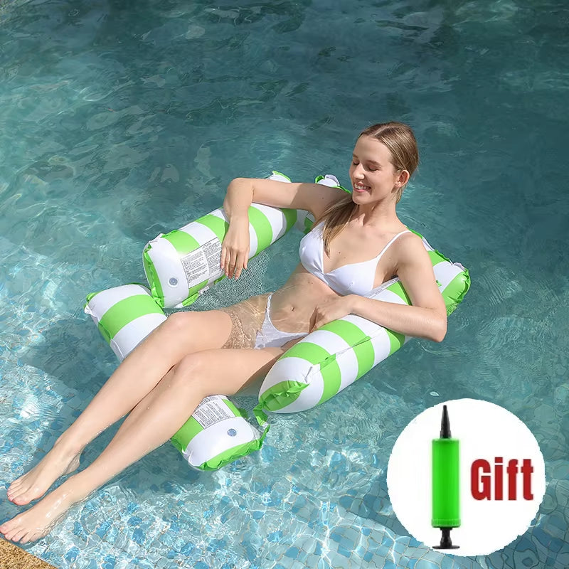 Water Hammock Recliner Inflatable Floating Swimming Mattress Pool Float Mats Sea Mattress Pool Party Inflatable Pool Accessories