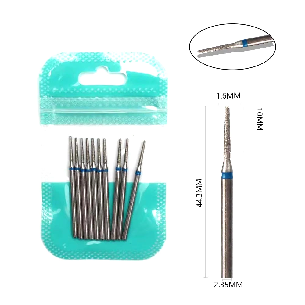 10Pcs Diamond Milling Cutter Nail Drill Bits Set for Manicure Accessory Pedicure Eletric Machine Nail Bit Brush Burr Tools