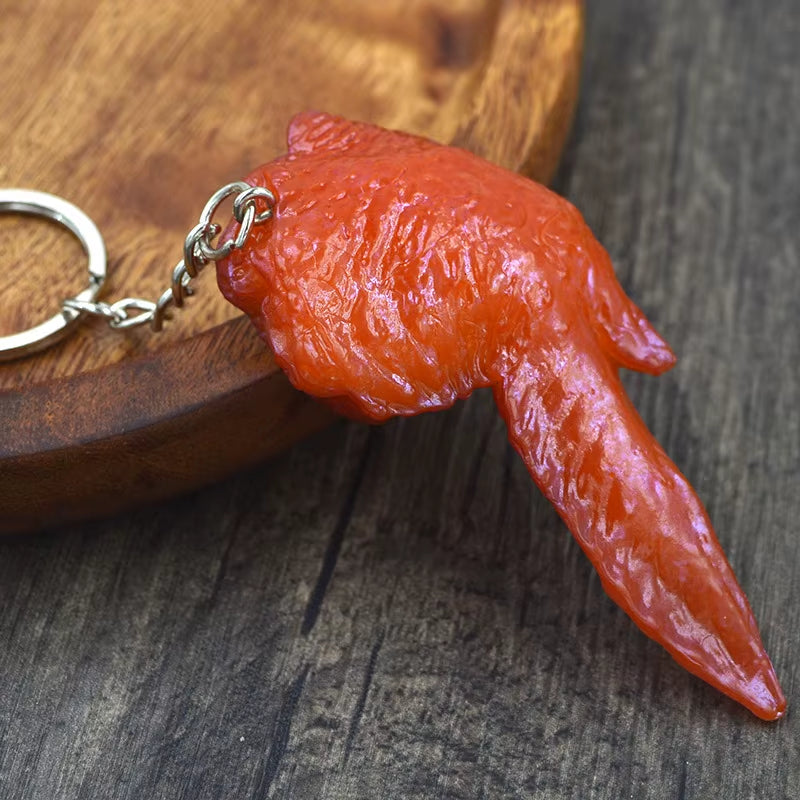 Creative Simulation Food Keychain PVC Model Gift Keychain Soft Glue Fake Braised Pork Belly Roasted Chicken Keychain K4230