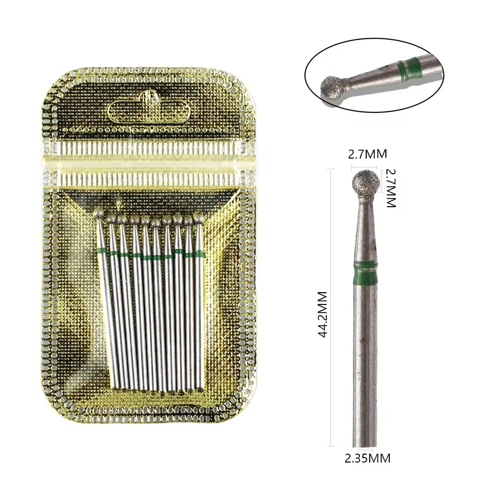 10Pcs Diamond Milling Cutter Nail Drill Bits Set for Manicure Accessory Pedicure Eletric Machine Nail Bit Brush Burr Tools