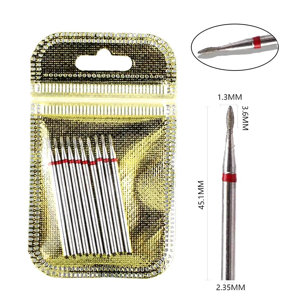 10Pcs Diamond Milling Cutter Nail Drill Bits Set for Manicure Accessory Pedicure Eletric Machine Nail Bit Brush Burr Tools