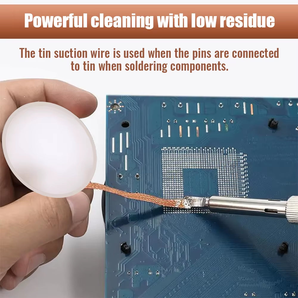 1.5-3.5Mm Desoldering Mesh Braid Tape Copper Welding Point Solder Remover Wire Soldering Wick Tin Lead Cord Flux for Soldering