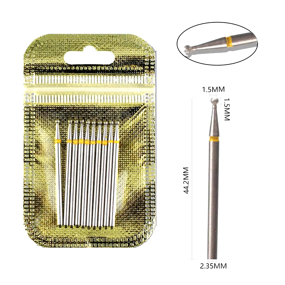 10Pcs Diamond Milling Cutter Nail Drill Bits Set for Manicure Accessory Pedicure Eletric Machine Nail Bit Brush Burr Tools