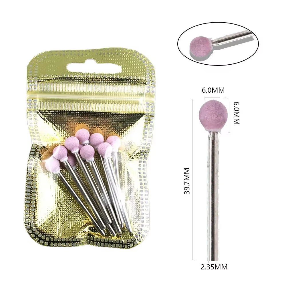 10Pcs Diamond Milling Cutter Nail Drill Bits Set for Manicure Accessory Pedicure Eletric Machine Nail Bit Brush Burr Tools