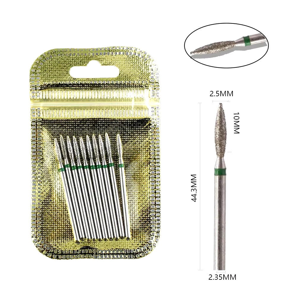 10Pcs Diamond Milling Cutter Nail Drill Bits Set for Manicure Accessory Pedicure Eletric Machine Nail Bit Brush Burr Tools