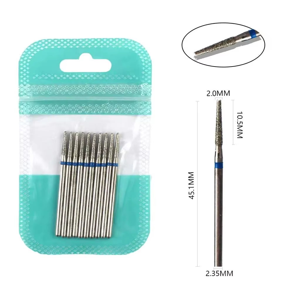 10Pcs Diamond Milling Cutter Nail Drill Bits Set for Manicure Accessory Pedicure Eletric Machine Nail Bit Brush Burr Tools