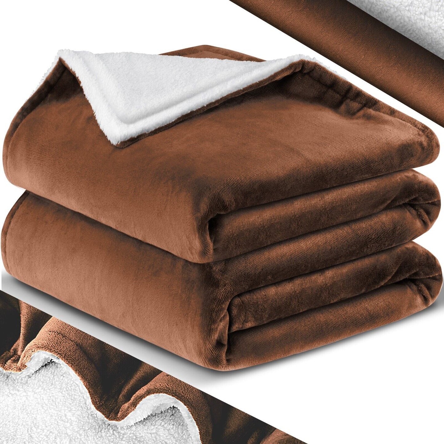 KESSER® Kuscheldecke Flauschig Wohndecke Sherpa Fleece Decke Flanell Bett Sofa