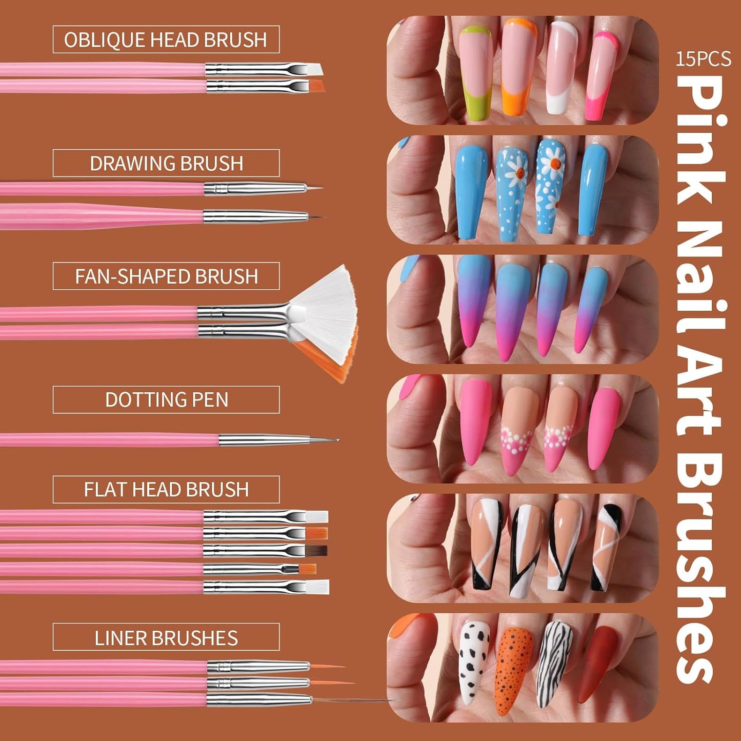 FANDAMEI Nail Art Dekorationen & Nagelpinsel Set, Nail Art Pinsel, Dotted Pen, 12 Farben Glitzer Für Nägel, Schmetterling & Herzenform Nagel Pailletten, Strasssteine Nägel, Blattgold Für Nagelkunst