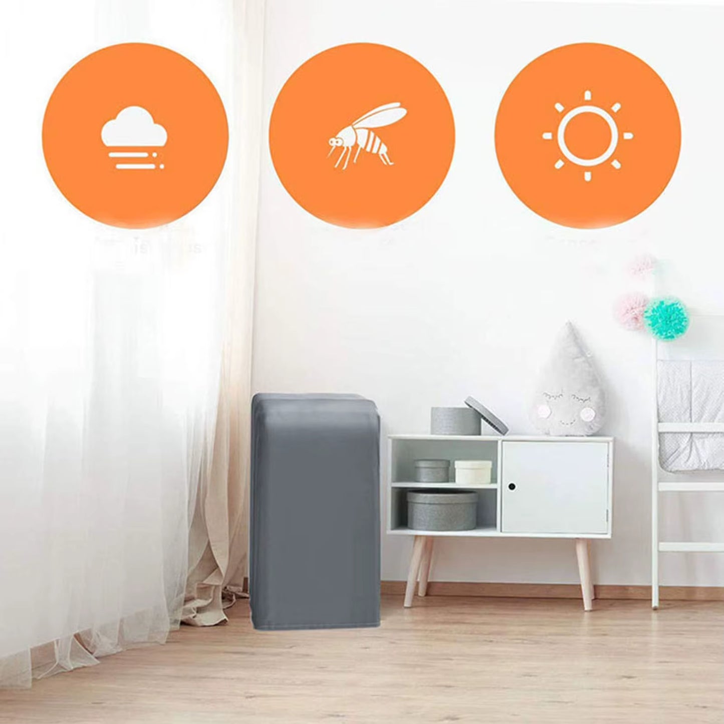 Indoor Mobile Air Conditioner Dust Cover Waterproof and Dustproof Portable Air Conditioner Cover Elastic Fabric 40X46X75Cm