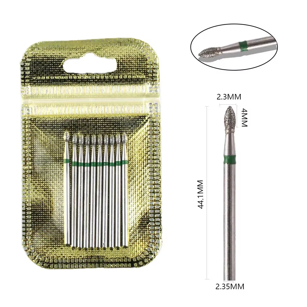 10Pcs Diamond Milling Cutter Nail Drill Bits Set for Manicure Accessory Pedicure Eletric Machine Nail Bit Brush Burr Tools