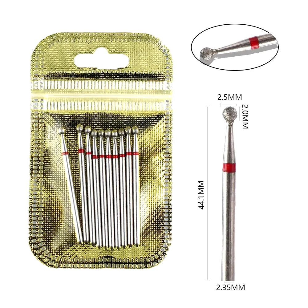 10Pcs Diamond Milling Cutter Nail Drill Bits Set for Manicure Accessory Pedicure Eletric Machine Nail Bit Brush Burr Tools