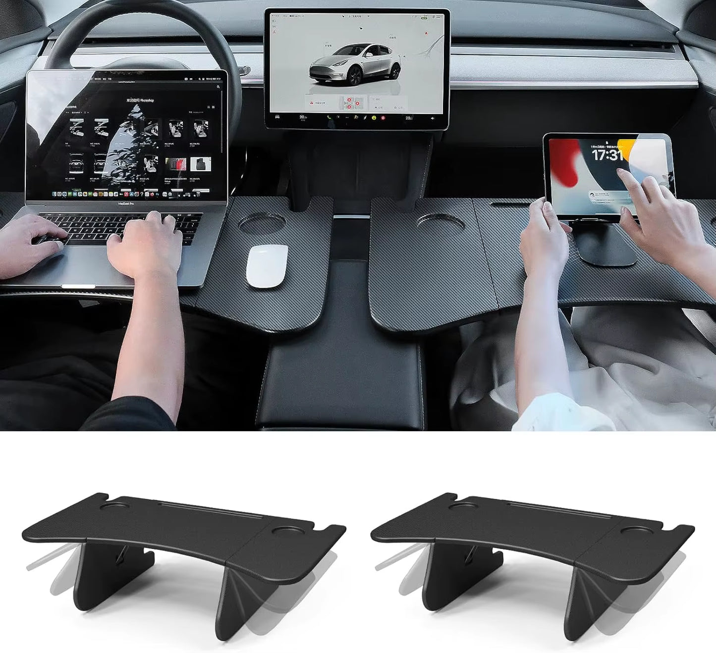 Table Desk for Tesla Model 3 Y Highland Juniper 2021-2025 Car Steering Wheel Laptop Tray Food Desk Portable Office Table