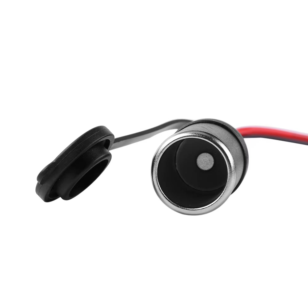 DC 12V 24V Car Motorcycle Truck Cigarette Lighter Socket Charger Cable Female Socket Connector Adapter with 10A Fuse+Cable