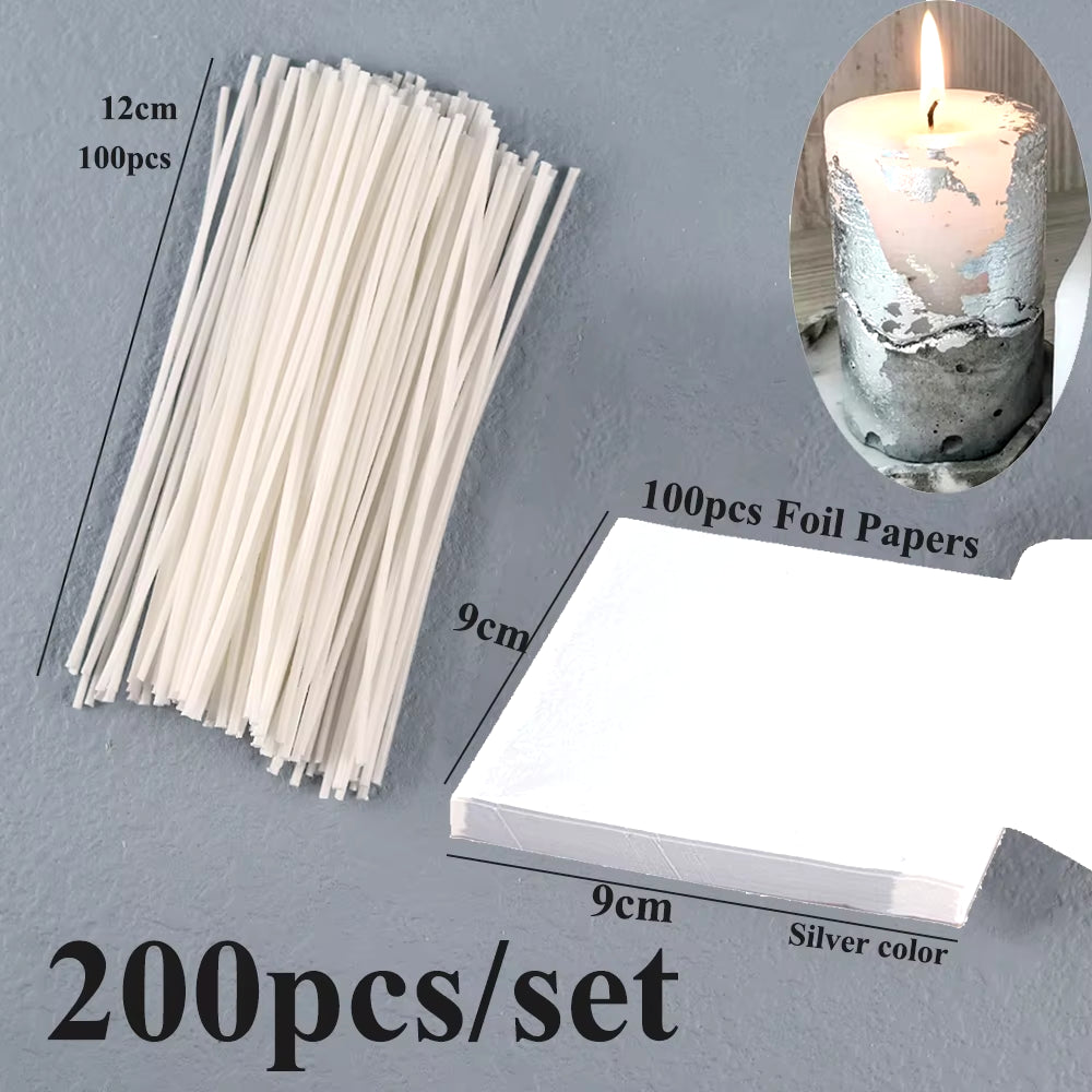 Smokeless Candle Wicks 2.6-20Cm Pre-Waxed Cotton Core Wicks with Metal Sustainer Tabs DIY Handmade Candle Making Tools