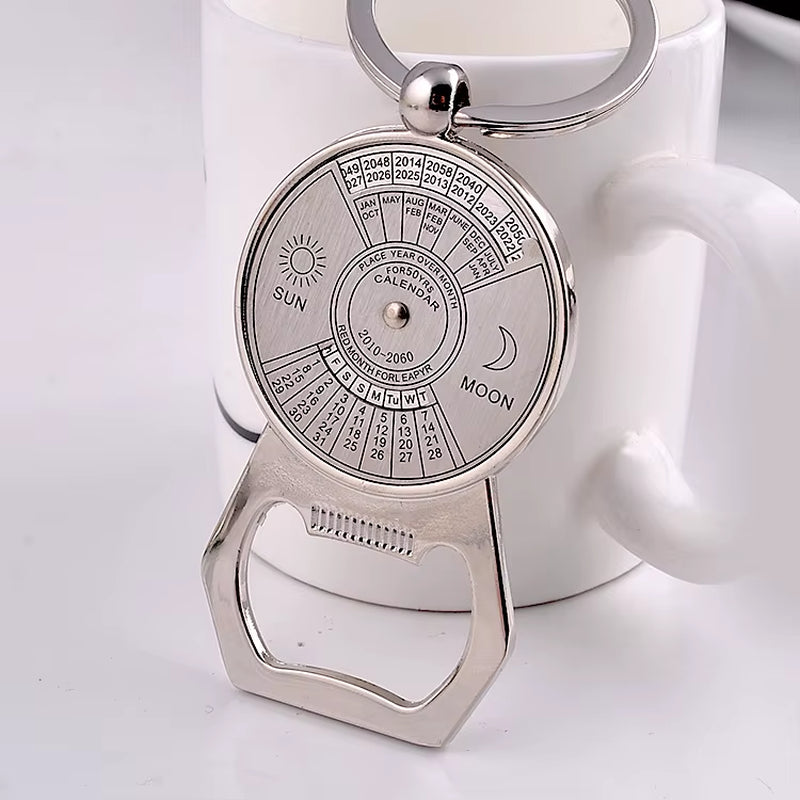 50 Years Super Perpetual Calendar Key Chain Bottle Opener Key Rings Astrology Keychain Party Gift Key Holder Gift Jewelry