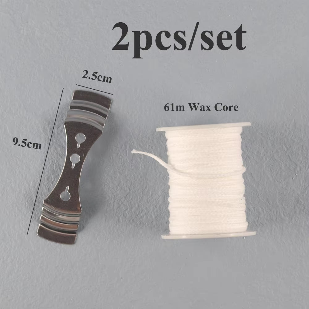 Smokeless Candle Wicks 2.6-20Cm Pre-Waxed Cotton Core Wicks with Metal Sustainer Tabs DIY Handmade Candle Making Tools