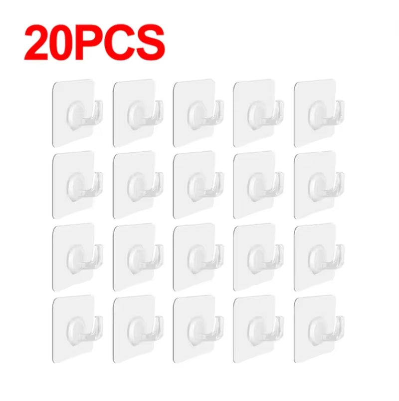 30Pcs Strong Adhesive Hook Seamless Photo Frame Hanger Hook Waterproof Kitchen Bathroom Accessories Multifunctional Storage Hook