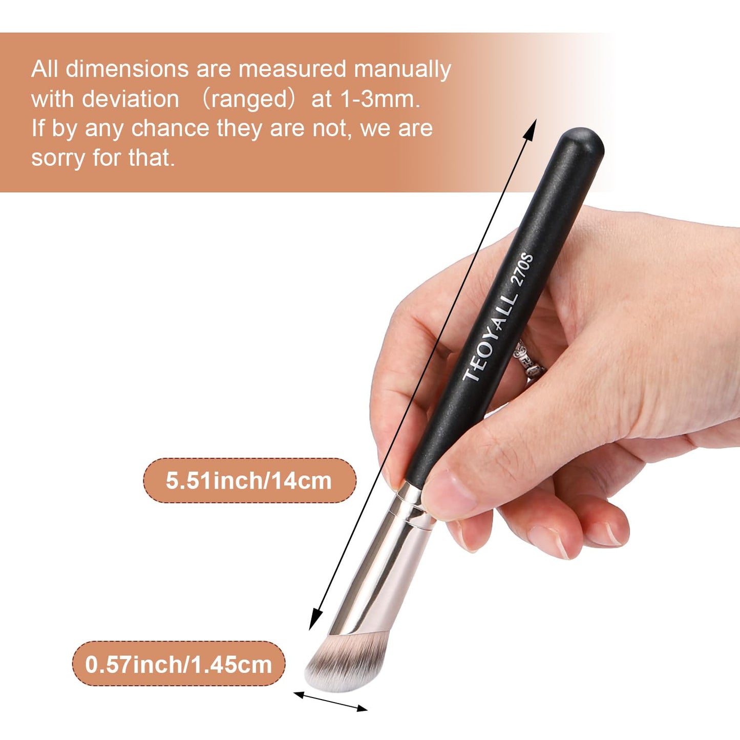 Unter-Augen-Concealer Pinsel, Angewinkelter Kontur Pinsel, Synthetischer Kabuki Pinsel Zum Verbergen, Mischen, Festlegen Und Auftragen Von Flüssigen, Cremes Und Puder-Kosmetika