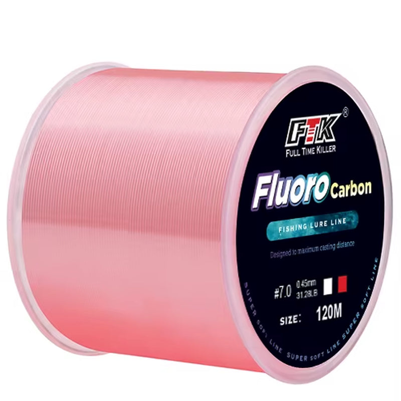 120M Invisible Fishing Line Speckle Fluorocarbon Coating Fishing Line 0.20Mm-0.50Mm 4.13LB-34.32LB Super Strong Spotted Line