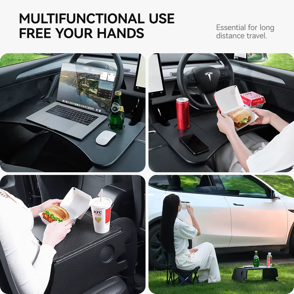Table Desk for Tesla Model 3 Y Highland Juniper 2021-2025 Car Steering Wheel Laptop Tray Food Desk Portable Office Table
