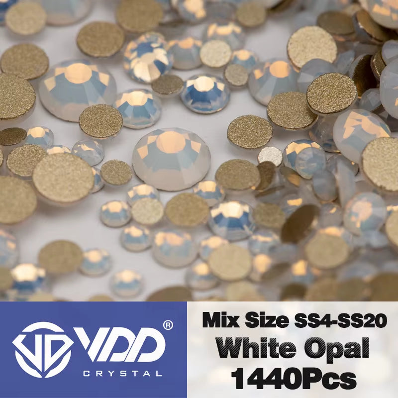 SS4-SS20 Mix Size Clear Crystal Non-Hotfix Gold Flatback Rhinestones Decorations DIY Glitter Stones 3D Nail Art Accessories