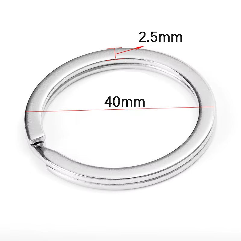 20Pcs Stainless Steel Key Rings 20/25/28/30/35Mm round Flat Line Split Rings Keyring for Jewelry Making Keychain DIY Findings