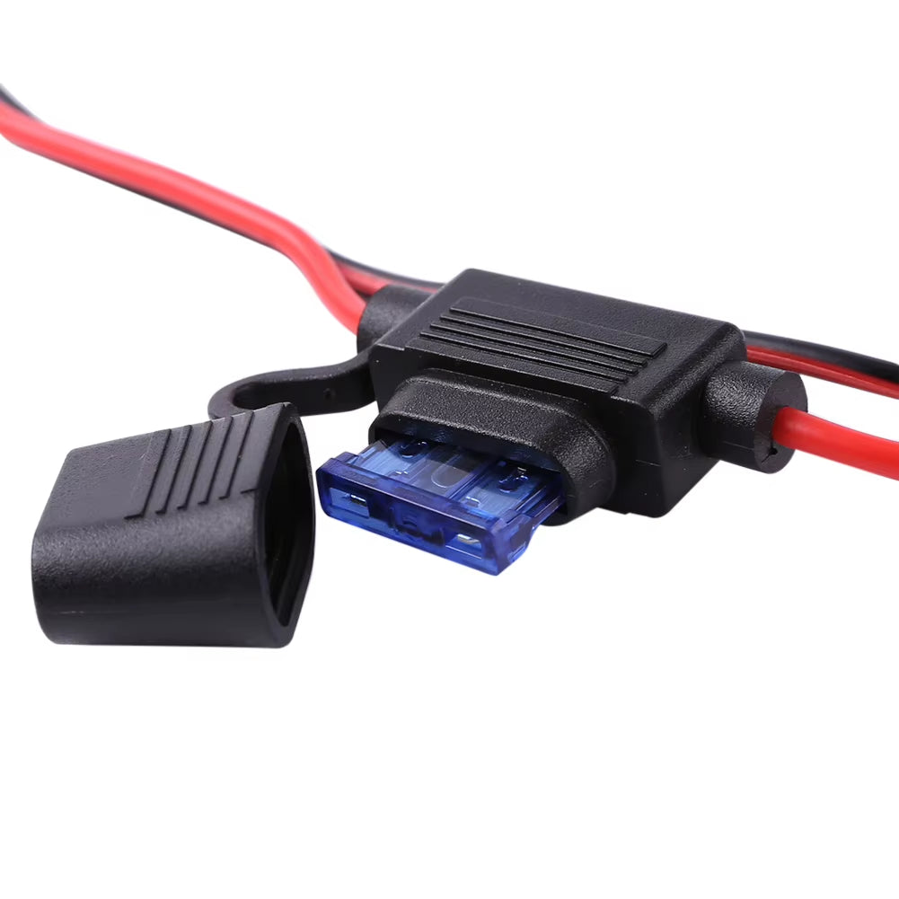 DC 12V 24V Car Motorcycle Truck Cigarette Lighter Socket Charger Cable Female Socket Connector Adapter with 10A Fuse+Cable