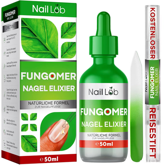 Fungomer Nagel-Elixier - Repariert Beschädigte Und Verfärbte Nägel - 50Ml - Enthält Teebaumöl, Geeignet Für Finger- Und Zehennägel Extra Stark - Kostenloser 3Ml Nagelstift + Nagelfeile