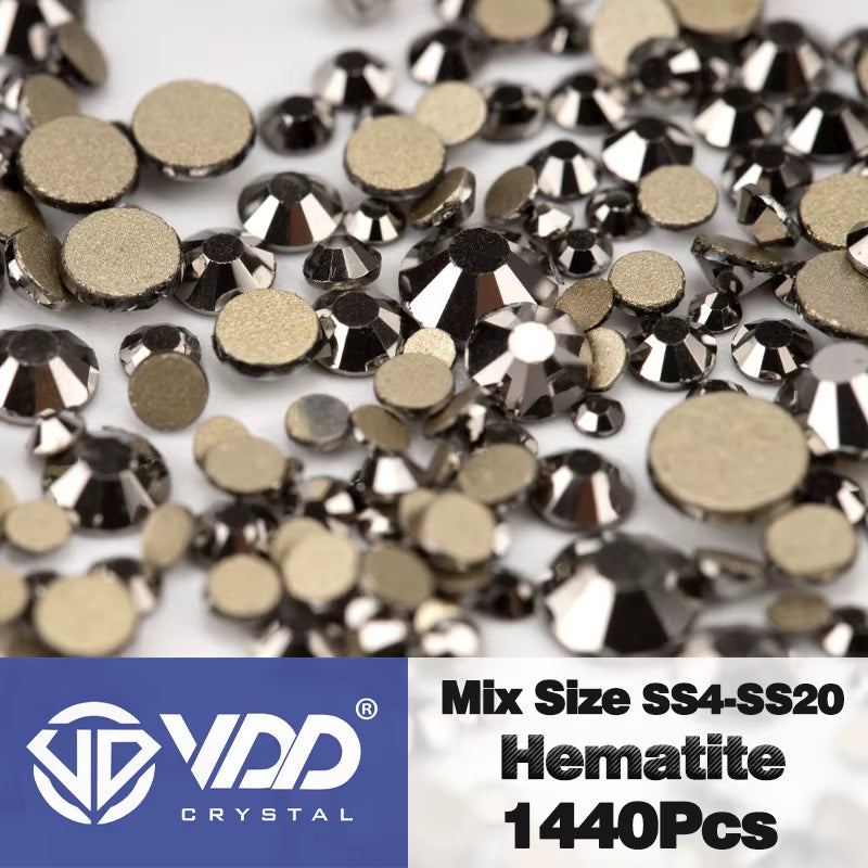 SS4-SS20 Mix Size Clear Crystal Non-Hotfix Gold Flatback Rhinestones Decorations DIY Glitter Stones 3D Nail Art Accessories