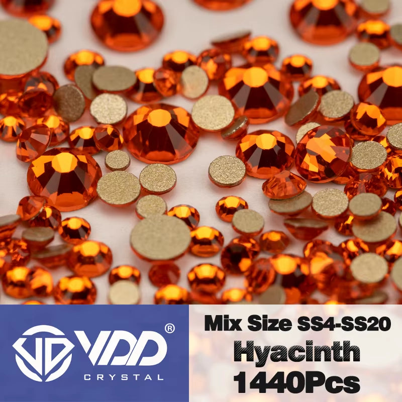 SS4-SS20 Mix Size Clear Crystal Non-Hotfix Gold Flatback Rhinestones Decorations DIY Glitter Stones 3D Nail Art Accessories