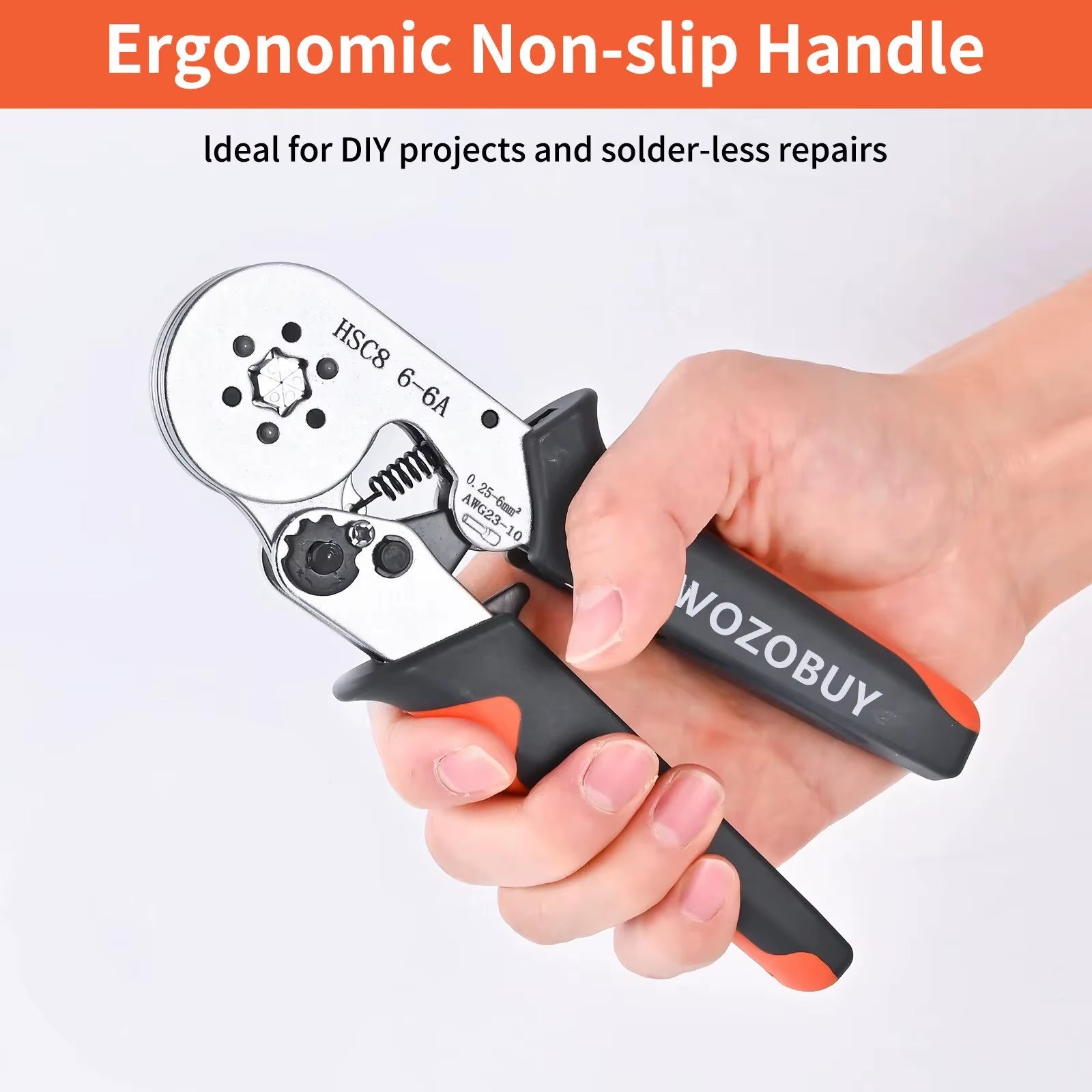 Ferrule Sleeves Terminal Crimping Tools Mini Electrical Pliers HSC8 6-4/6-6(0.25-10Mm²/0.25-6Mm²) Wire Connection Repair Clamp