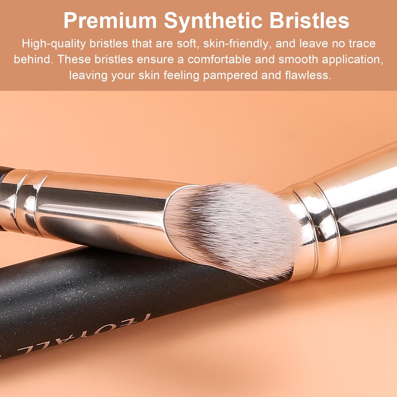 Unter-Augen-Concealer Pinsel, Angewinkelter Kontur Pinsel, Synthetischer Kabuki Pinsel Zum Verbergen, Mischen, Festlegen Und Auftragen Von Flüssigen, Cremes Und Puder-Kosmetika