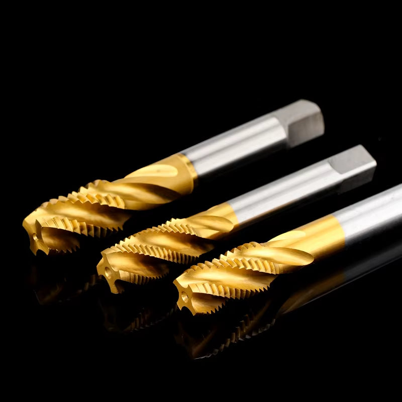 HSS Steel Screw Tap Titanium Coated Spiral Metric Thread Tap M2-M18 Machine Plug Tap HSS6542 Threading Tool Tap Drill Bit