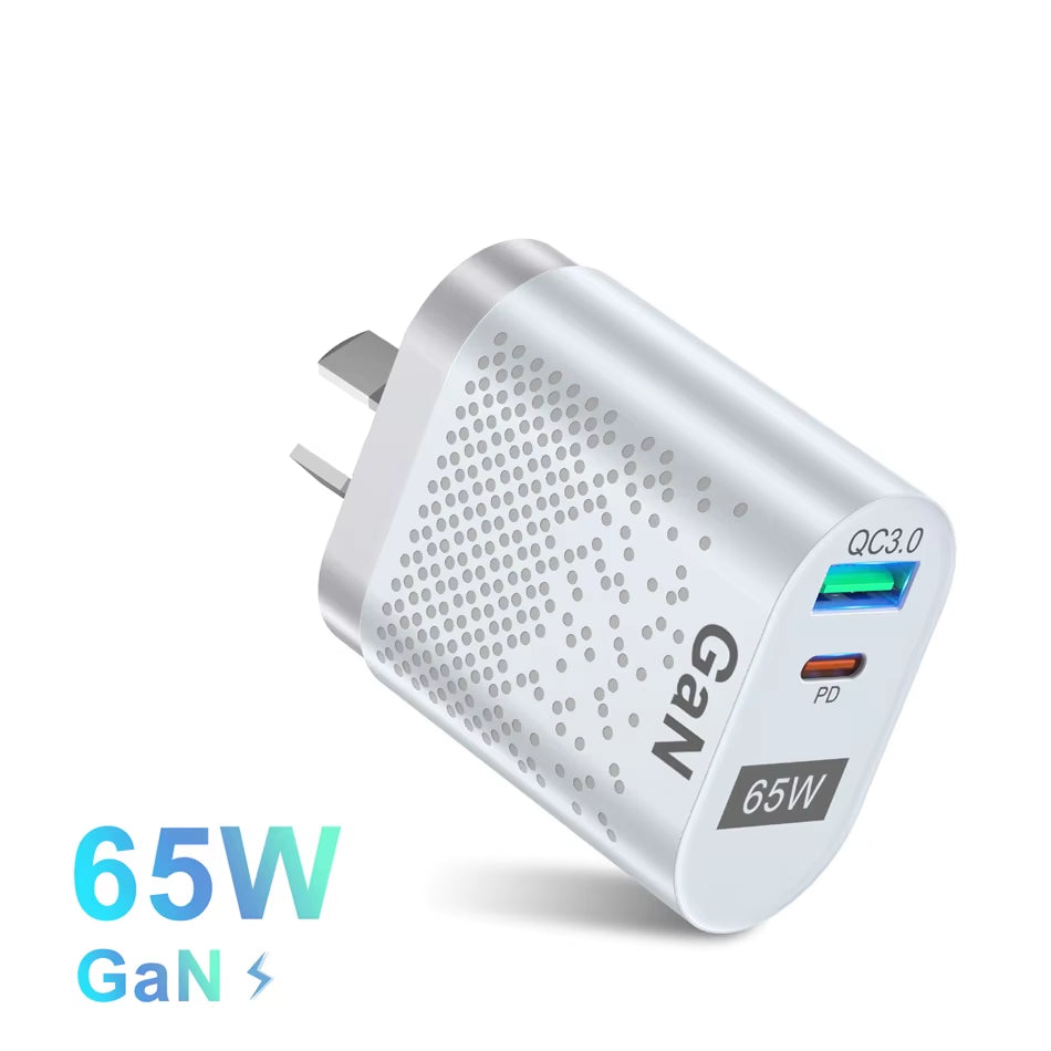 65W Gan Charger USB C PD KR Plugs Fast Charging Gan Charger Phone Quick Charging Type C for Iphone Korean Specification