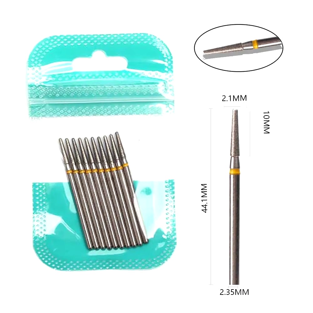 10Pcs Diamond Milling Cutter Nail Drill Bits Set for Manicure Accessory Pedicure Eletric Machine Nail Bit Brush Burr Tools