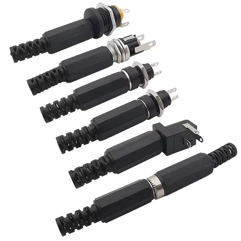 10Pcs DC Connectors 5.5X2.1Mm 3.5X1.3Mm DC Power Plug Male Female Jack Socket Nut Panel Mount DC Power Adapter Connector 5.5*2.1