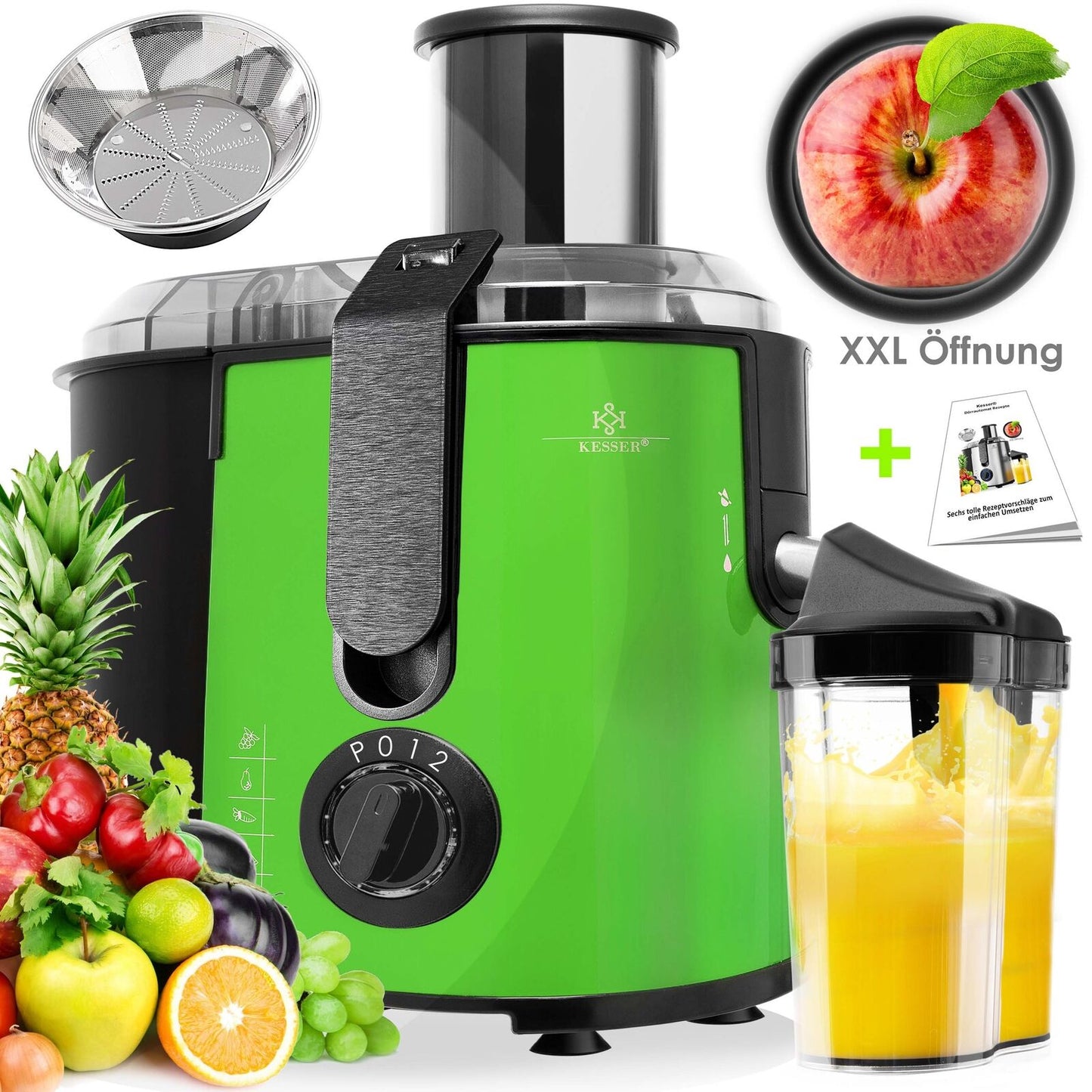 KESSER® Entsafter Saftpresse Edelstahl 1100W 85Mm Presse Obstpresse Saft Juicer