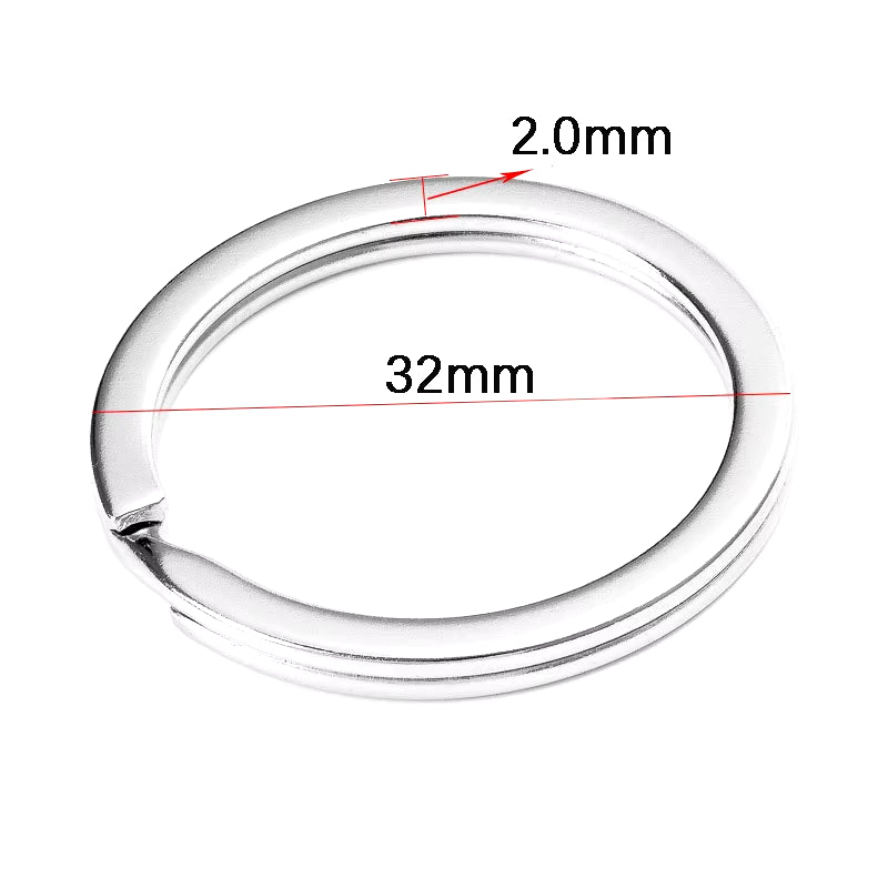 20Pcs Stainless Steel Key Rings 20/25/28/30/35Mm round Flat Line Split Rings Keyring for Jewelry Making Keychain DIY Findings