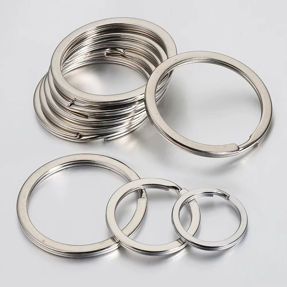 20Pcs Stainless Steel Key Rings 20/25/28/30/35Mm round Flat Line Split Rings Keyring for Jewelry Making Keychain DIY Findings
