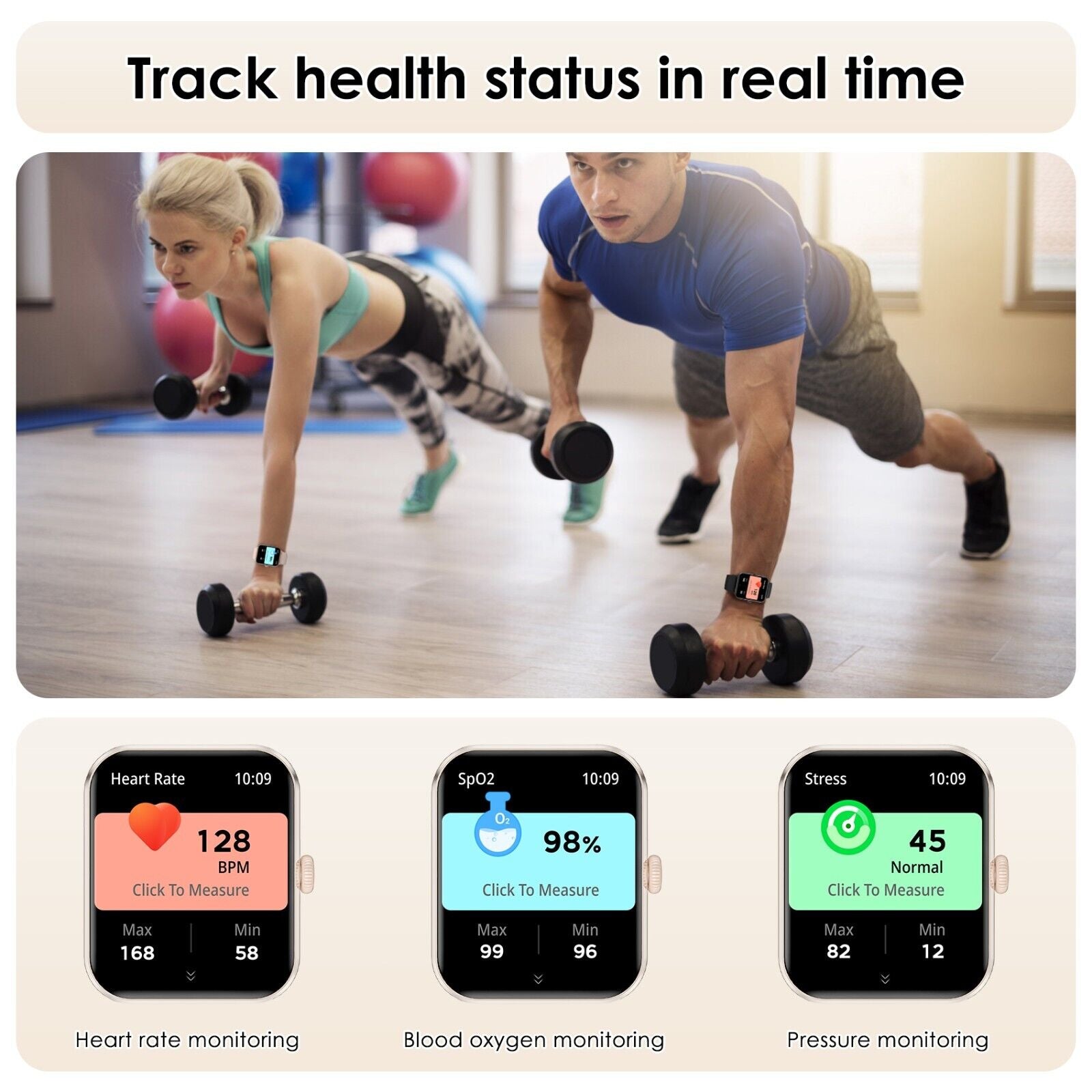 Blackview Smartwatch Damen Herren Mit Bluetooth Anrufe Fitnessuhr Für Android