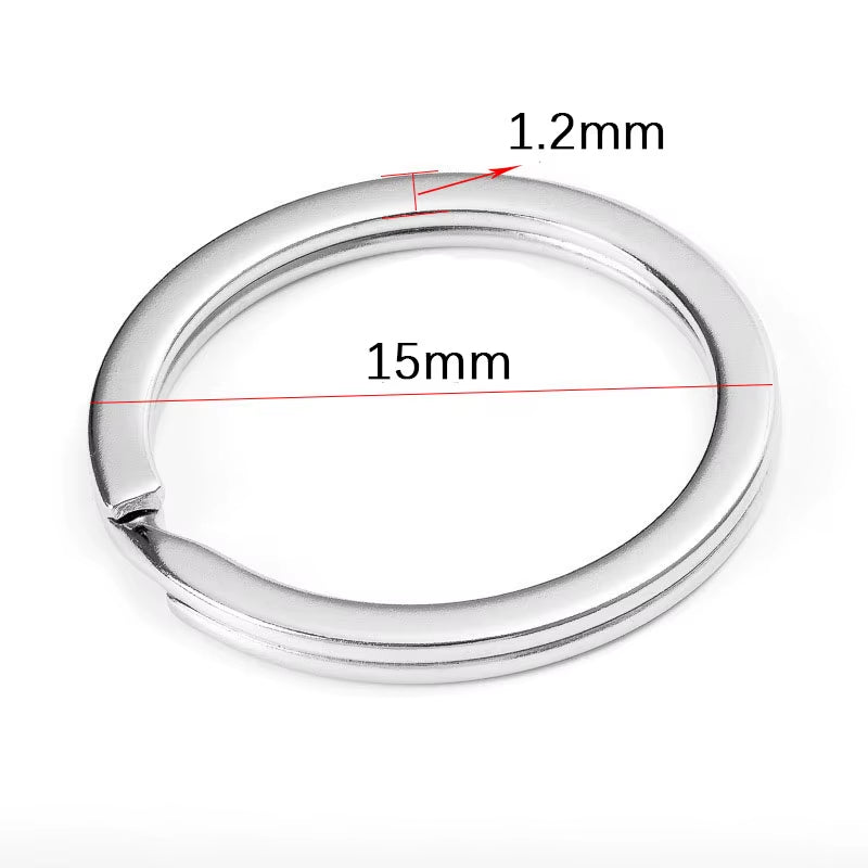 20Pcs Stainless Steel Key Rings 20/25/28/30/35Mm round Flat Line Split Rings Keyring for Jewelry Making Keychain DIY Findings