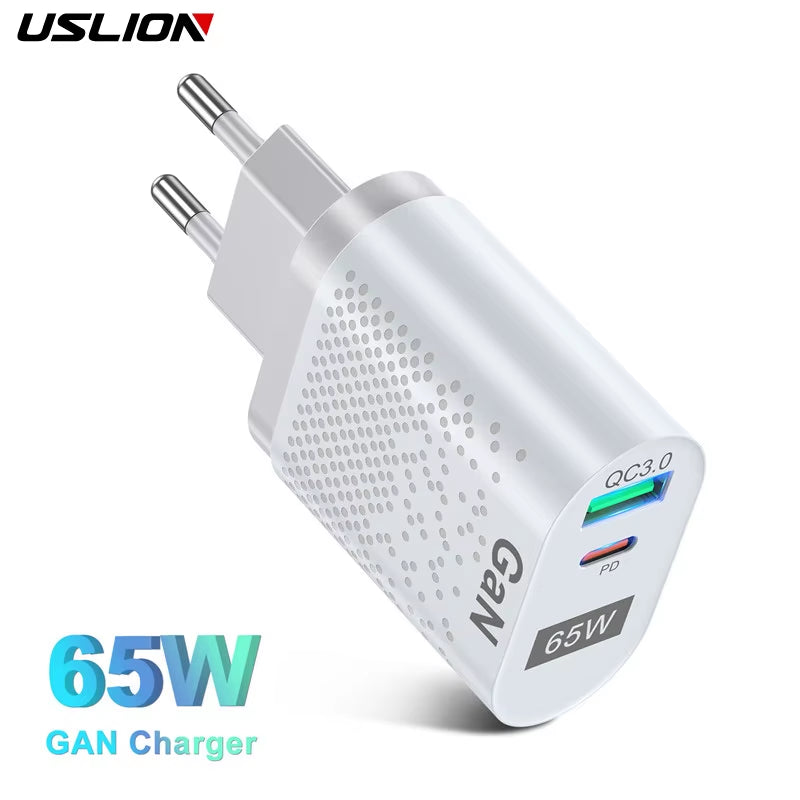 65W Gan Charger USB C PD KR Plugs Fast Charging Gan Charger Phone Quick Charging Type C for Iphone Korean Specification