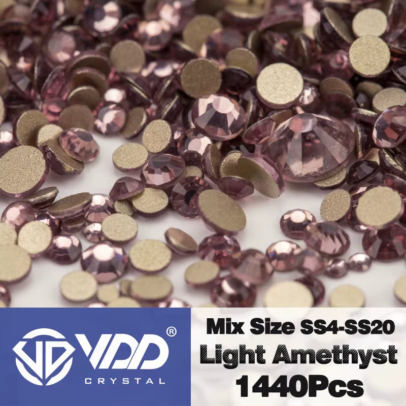 SS4-SS20 Mix Size Clear Crystal Non-Hotfix Gold Flatback Rhinestones Decorations DIY Glitter Stones 3D Nail Art Accessories