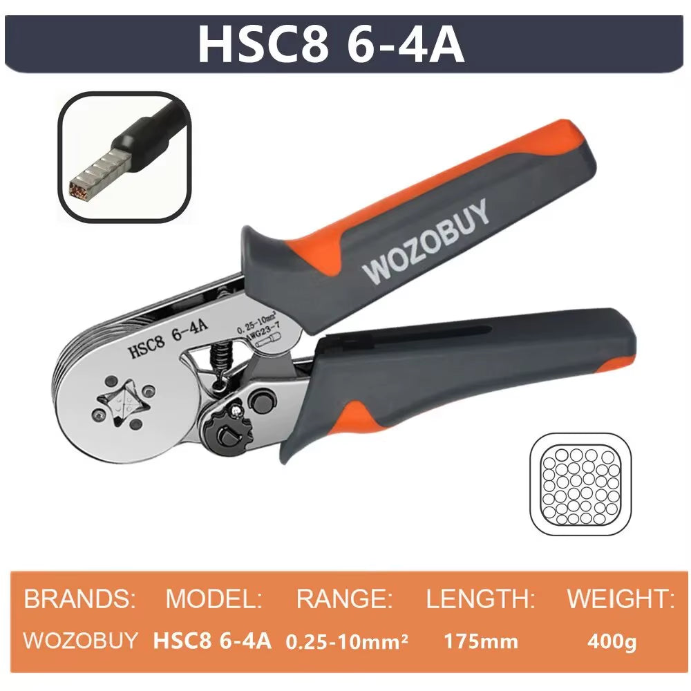 Ferrule Sleeves Terminal Crimping Tools Mini Electrical Pliers HSC8 6-4/6-6(0.25-10Mm²/0.25-6Mm²) Wire Connection Repair Clamp