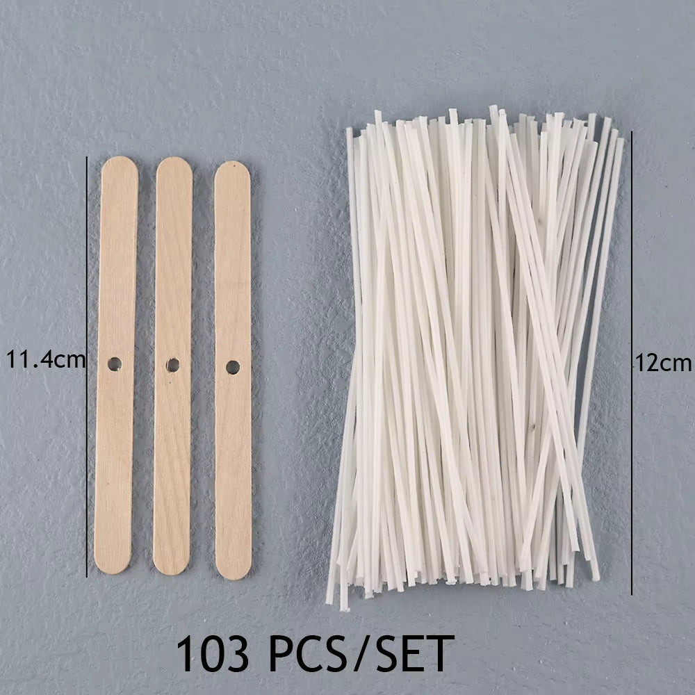 Smokeless Candle Wicks 2.6-20Cm Pre-Waxed Cotton Core Wicks with Metal Sustainer Tabs DIY Handmade Candle Making Tools