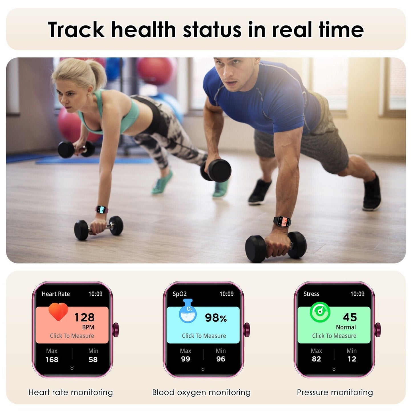 Blackview Smartwatch Damen Herren Mit Bluetooth Anrufe Fitnessuhr Für Android