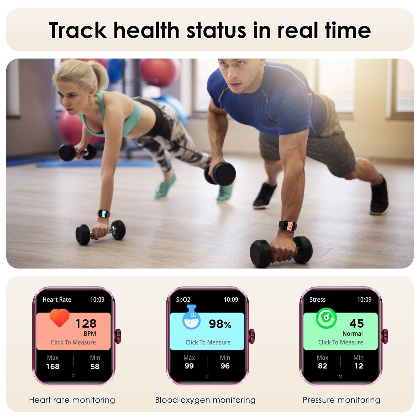 Blackview Smartwatch Damen Herren Mit Bluetooth Anrufe Fitnessuhr Für Android