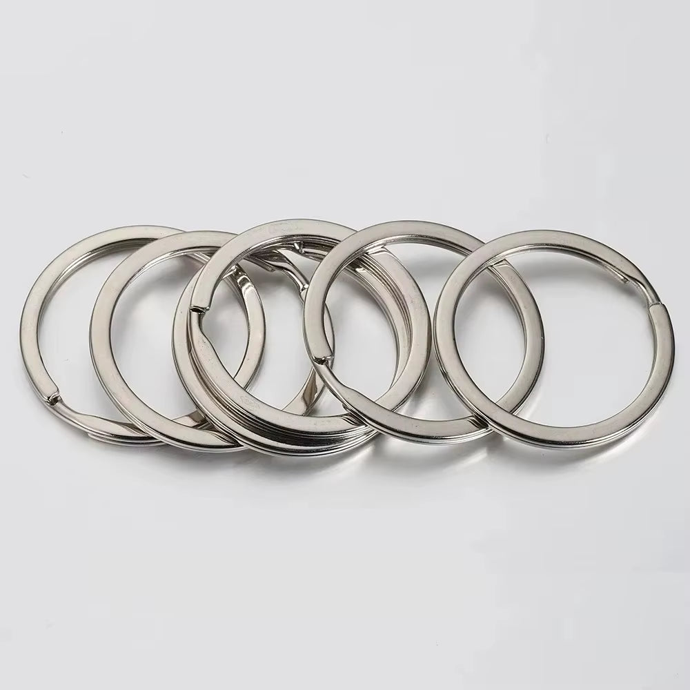 20Pcs Stainless Steel Key Rings 20/25/28/30/35Mm round Flat Line Split Rings Keyring for Jewelry Making Keychain DIY Findings
