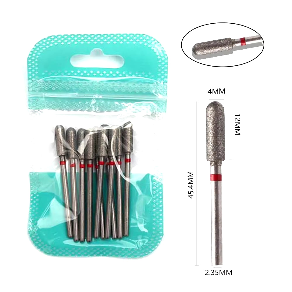 10Pcs Diamond Milling Cutter Nail Drill Bits Set for Manicure Accessory Pedicure Eletric Machine Nail Bit Brush Burr Tools