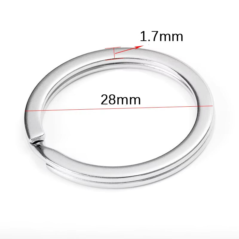 20Pcs Stainless Steel Key Rings 20/25/28/30/35Mm round Flat Line Split Rings Keyring for Jewelry Making Keychain DIY Findings